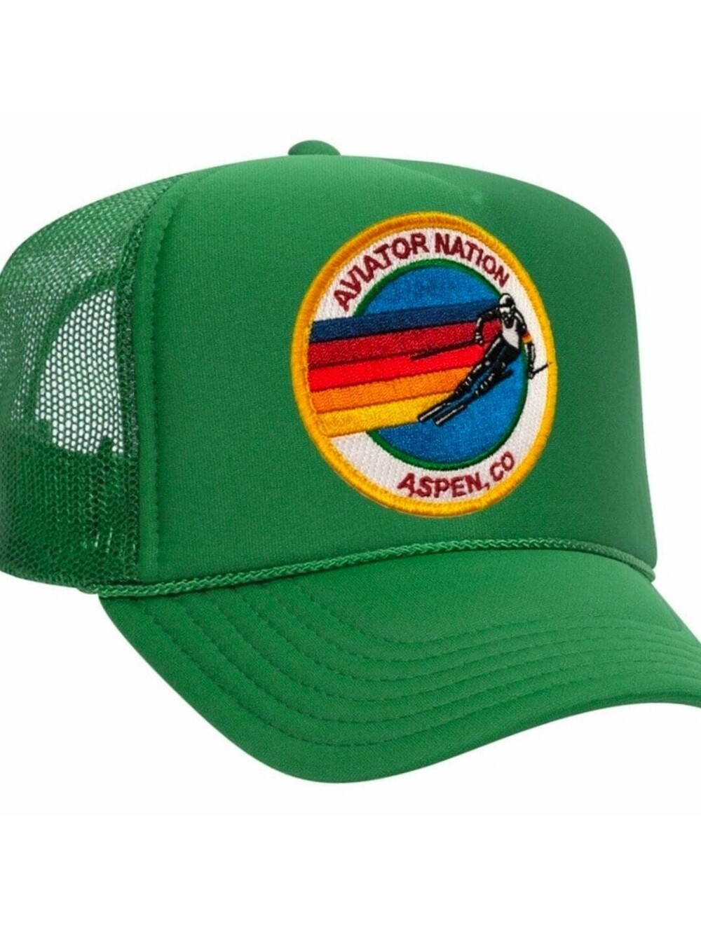 Aviator Nation Aspen Skier Vintage Trucker Hat Kelly Green Adjustable Unisex